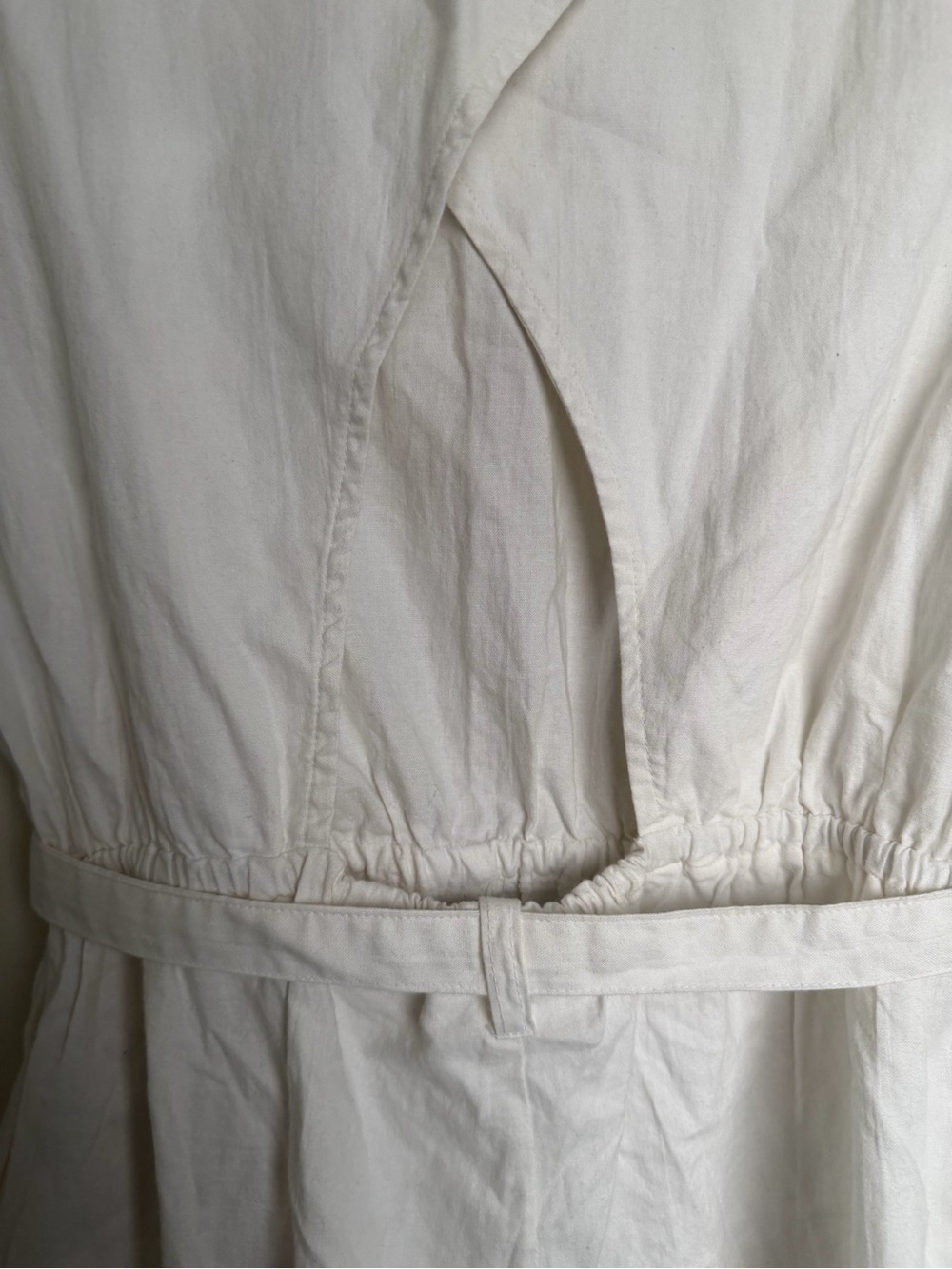 EGO Vintage ($130) 100% Cotton White Belted Utility Romper SzL Summer Minimalist - Picture 10 of 15